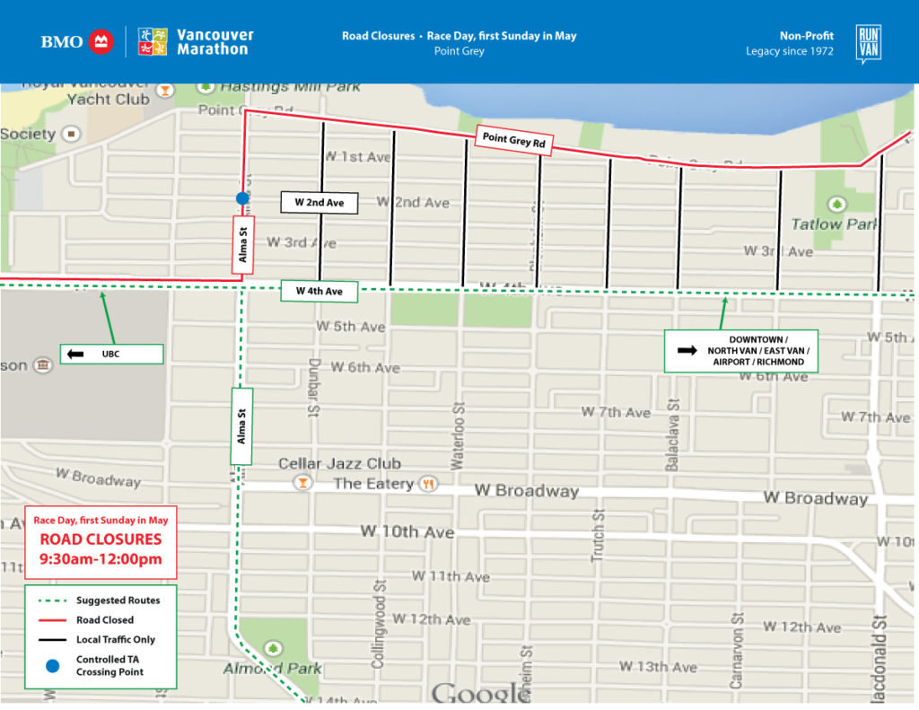 bmo marathon road closures